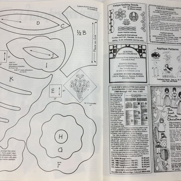 Quilters Newsletter Magazine Dec 1987 Issue No 197 Quilt Patterns Design Holly I - Picture 7 of 13